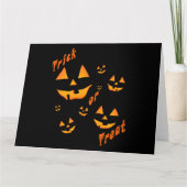 Leckerei oder Trick und Jack-O-Lantern Augen und L Dankeskarte (Vorderseite)