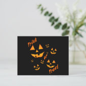 Leckerei oder Trick und Jack-O-Lantern Augen und L Postkarte (Stehend Vorderseite)