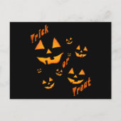 Leckerei oder Trick und Jack-O-Lantern Augen und L Postkarte (Vorderseite)