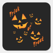 Leckerei oder Trick und Jack-O-Lantern Augen und L Quadratischer Aufkleber (Vorderseite)