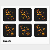 Leckerei oder Trick und Jack-O-Lantern Augen und L Quadratischer Aufkleber (Blatt)