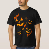 Leckerei oder Trick und Jack-O-Lantern Augen und L T-Shirt (Vorderseite)