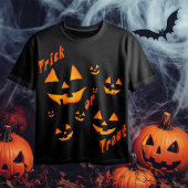 Leckerei oder Trick und Jack-O-Lantern Augen und L T-Shirt