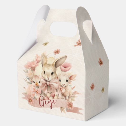 Leckerei "personalisiert Bunny, Chick & Lamb" Geschenkschachtel (Vorderseite)
