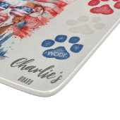 Leckerei Red White and Blue Funny Cream Pitbull Do Schneidebrett (Ecke)