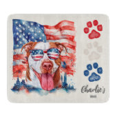 Leckerei Red White and Blue Funny Cream Pitbull Do Schneidebrett (Vorderseite)