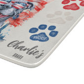 Leckerei Red White and Blue Funny Gray Pitbull Schneidebrett (Ecke)
