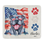 Leckerei Red White and Blue Funny Gray Pitbull Schneidebrett (Vorderseite)
