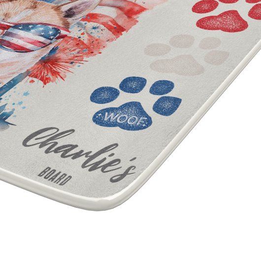 Leckerei Rot-Weiß und Blauer Creme Sibirische Husk Schneidebrett (Ecke)