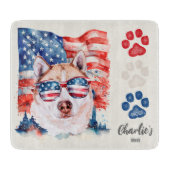 Leckerei Rot-Weiß und Blauer Creme Sibirische Husk Schneidebrett (Vorderseite)