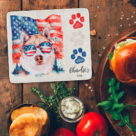 Leckerei Rot-Weiß und Blauer Creme Sibirische Husk Schneidebrett