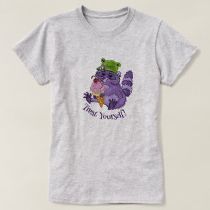 Leckerei Sie selbst, Lila Raccoon mit Eiscreme T-Shirt