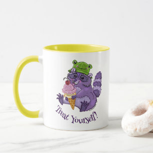 Leckerei Sie selbst, Lila Raccoon mit Eiscreme Tasse