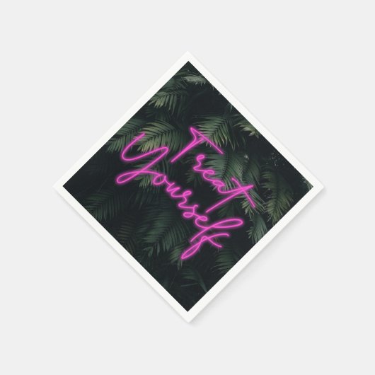 Leckerei Sie selbst Tropischer Neon Sign Wall Art Serviette (Ecke)