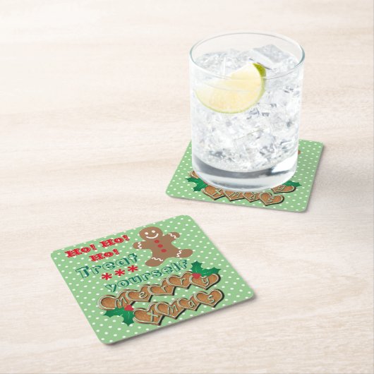 "Leckerei Sie selbst" Weihnachtsgebäck und Dots Rechteckiger Pappuntersetzer (Vor Ort)