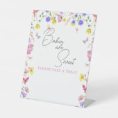 Leckerei Table Sign - Wildblume Kinderdusche oder  Sockelschild (Vorderseite)