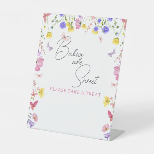 Leckerei Table Sign - Wildblume Kinderdusche oder Sockelschild (Vorderseite)