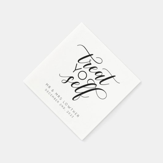 Leckerei Yo Self Calligraphy Style Wedding Serviette (Ecke)