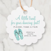 Leckerei zum Tanzen von Feet Beach Hochzeiten Flip Geschenkanhänger (Rückseite)