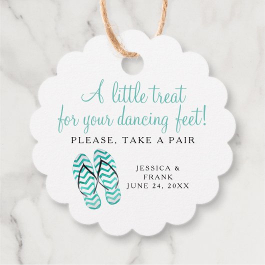 Leckerei zum Tanzen von Feet Beach Hochzeiten Flip Geschenkanhänger (Rückseite)