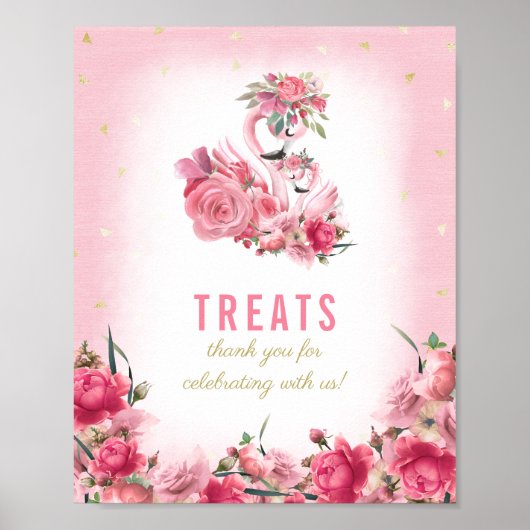 Leckereien Baby Dusche signieren Pink Flamingo Bal Poster (Vorne)