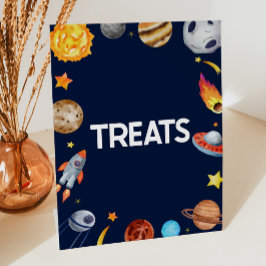 Leckereien der Außenraumgalaxie Süßigkeiten Party  Sockelschild