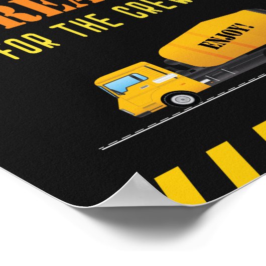 Leckereien für die Crews Bauthemenzeichen Poster (Ecke)