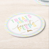 Leckereien für meine Pieps Ostern Bunny Pastel Str Runder Pappuntersetzer (Angewinkelt)