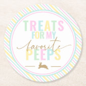 Leckereien für meine Pieps Ostern Bunny Pastel Str Runder Pappuntersetzer (Vorderseite)