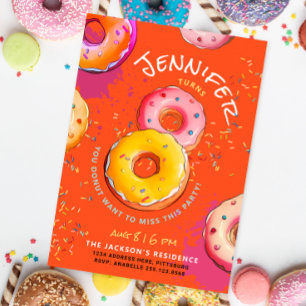 Leckerer 8. Orange Donut Süße Streusel Für Kinder Einladung