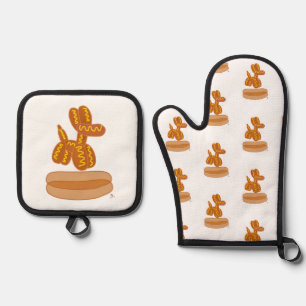 Leckerer Ballon Hot Dog Lustiger Cartoon  Ofenhandschuh & Topflappen-Set