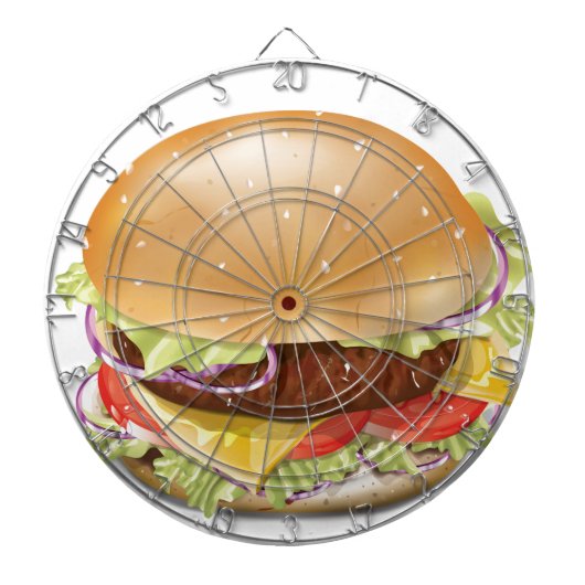 Leckerer Cheeseburger Dartscheibe (vorne)