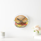 Leckerer Cheeseburger Runde Wanduhr (Zuhause)