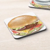 Leckerer Cheeseburger Untersetzer (Linke Seite)