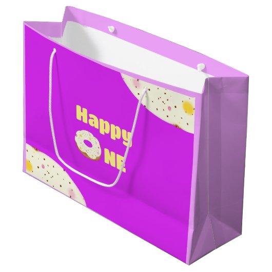 Leckerer Donut Große Geschenktüte (Vorderseite Schrägansicht)