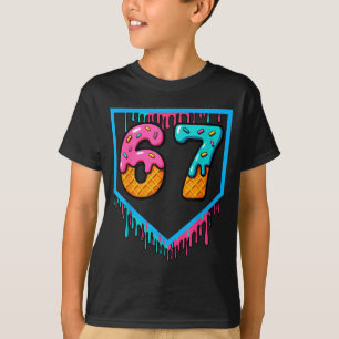 Leckerer Eis-Drip 67 Nummer 6-7 6 7 Baseball Sechs T-Shirt