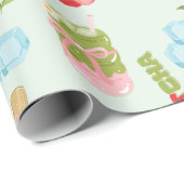 Leckerer Erdbeer-Matcha mit Band Geschenkpapier (Rolleneckpunkt)
