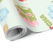 Leckerer Erdbeer-Matcha mit Band Geschenkpapier (Rolleneckpunkt)