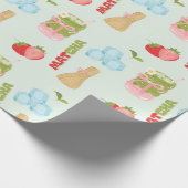 Leckerer Erdbeer-Matcha mit Schleife Geschenkpapier (Ecke)