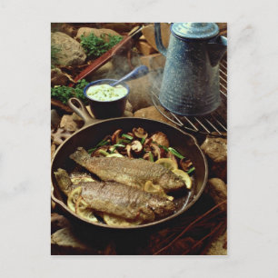 Leckerer Fischbraten Postkarte