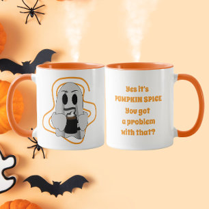 Leckerer Geister-Kürbis-Gewürz-Latte Tasse