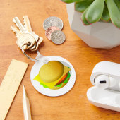 Leckerer Hamburger Mitnahme Food Schlüsselanhänger