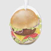 Leckerer Hamburger oder Cheeseburger. Ornament (Vorderseite)