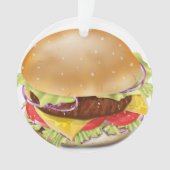 Leckerer Hamburger oder Cheeseburger. Ornament (Vorderseite)