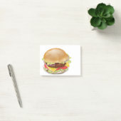 Leckerer Hamburger oder Cheeseburger. Post-it Klebezettel (Büro)