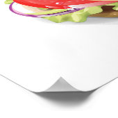 Leckerer Hamburger oder Cheeseburger. Poster (Ecke)