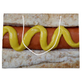 leckerer Hot Dog mit Senffoto Große Geschenktüte (Vorderseite)