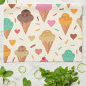 Leckerer individuelle Name mit farbenfroher Eiscre Geschirrtuch (Gefaltet)