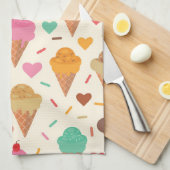 Leckerer individuelle Name mit farbenfroher Eiscre Geschirrtuch (Viertel Falte)