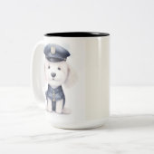 Leckerer Polizist in Aktion...Ärger ausschmeißen Zweifarbige Tasse (Vorderseite Links)